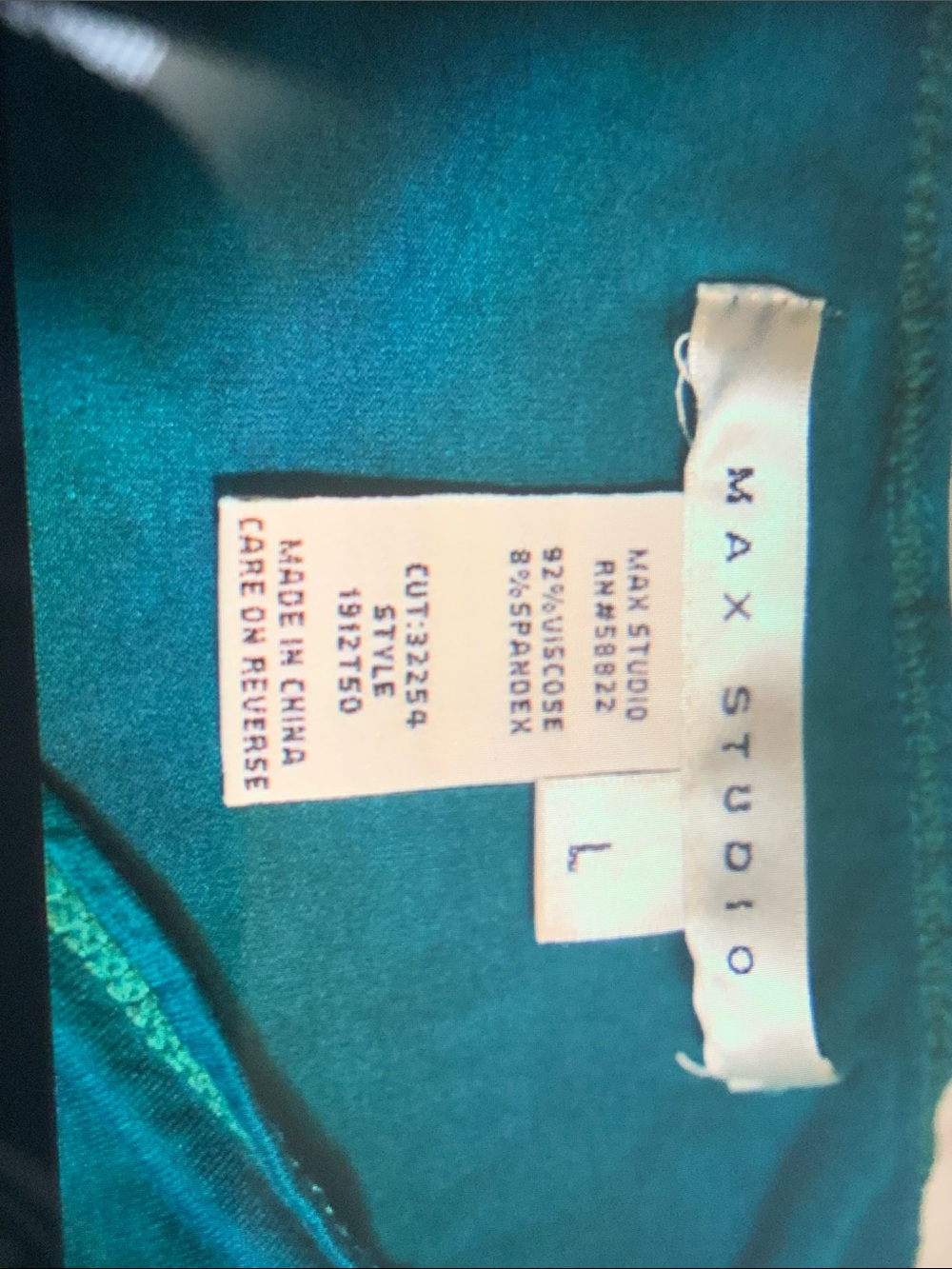 Max Studio Teal Knot-Detail Knee Dress Size L - Picture 6 of 6